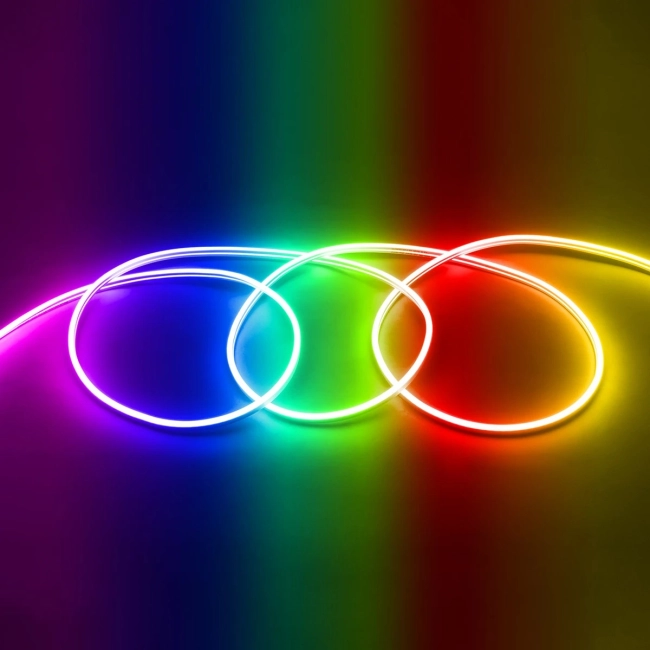 70569 OVALE 120° Degree Neon Flex Epistar LED SMD 5050 1m 18W/m 60LED/m 1818lm/m 120° DC 24V Αδιάβροχη IP68 Digital Magic Addressable IC WS2811 RGB Dimmable