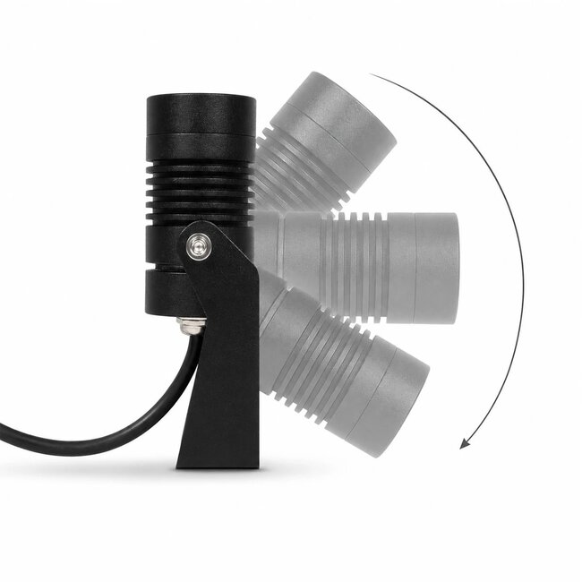 GARDO GLB-103-0024 Φωτιστικό Σποτ για Φυτά - Δέντρα με Βάση Κήπου / Καρφωτό LED 4W 360lm 24° DC 24V Αδιάβροχο IP65 Θερμό Λευκό 2700K - Sanan SMD Chip - Μαύρο Ματ - Μ4 x Π4 x Υ11.5cm - 3 Χρόνια Εγγύηση - 4