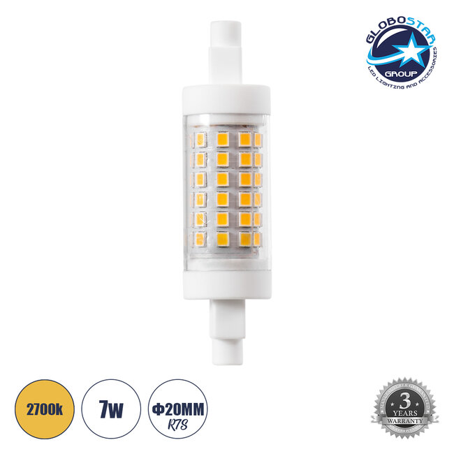 TUBINI 60395 Λάμπα R7S 78mm LED 7W 791lm 360° AC 220-240V IP20 Θερμό Λευκό 2700K - Lumileds SMD Chip - Μ7.8 x Π2 x Υ2cm - 3 Χρόνια Εγγύηση TUBINI 60395 Λάμπα R7S 78mm LED 7W 791lm 360° AC 220-240V IP20 Θερμό Λευκό 2700K - Lumileds SMD Chip - Μ7.8 x Π2 x Υ2cm - 3 Χρόνια Εγγύηση