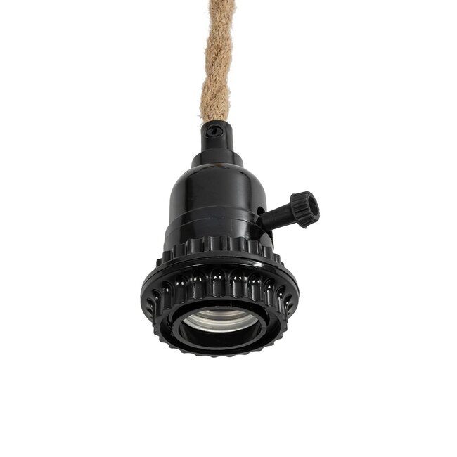 WHIP 77676 Μοντέρνο DIY Φωτιστικό με Υφασμάτινο Καλώδιο, Ντουί 3 x E27, Διακόπτη On/Off & Πρίζα AC 220-240V IP20 - Μπεζ & Μαύρο - Μ650 x Π5.5 x Υ100cm - 5