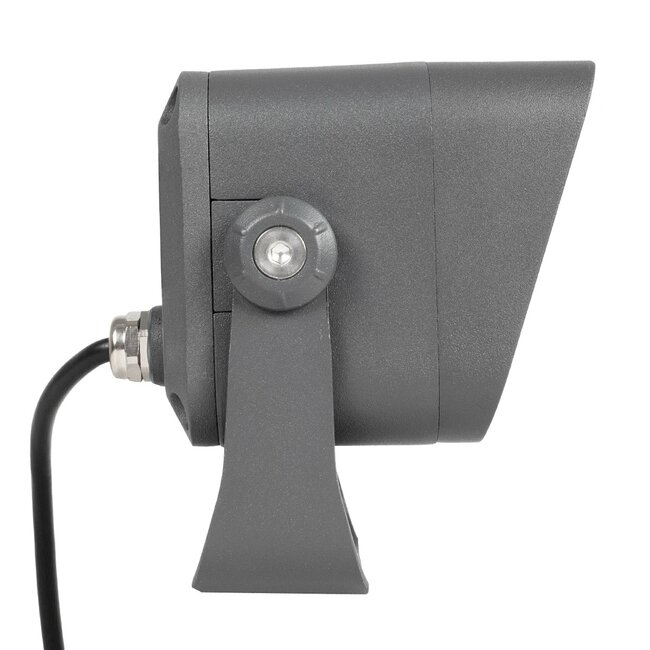 FLOODVIRA GLB-103-0032 Προβολέας Σποτ Wall Washer LED 8W 720lm 24° AC 220-240V Αδιάβροχο IP65 Θερμό Λευκό 2700K - Sanan SMD Chip - Γκρι Ανθρακί Ματ - Μ11 x Π9 x Υ15cm - 3 Χρόνια Εγγύηση - 7