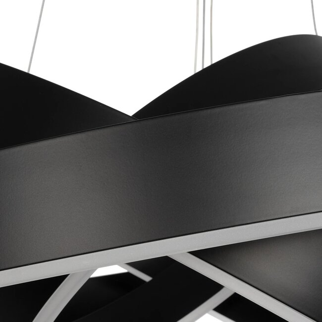 kelvo® VENOM KLV-101-0199 Κρεμαστό Φωτιστικό Οροφής LED 120W 12000lm 120° AC 220-240V IP20 Ρυθμιζόμενο Λευκό CCT με Χειριστήριο από 2700K έως 6000K Dimmable - Lumileds SMD Chip - Μαύρο Ματ - Μ80 x Π80 x Υ80cm - 3 Χρόνια Εγγύηση - 7