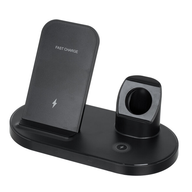 79698 Επιτραπέζια Σταθερή Βάση Ασύρματης Φόρτισης για Κινητά - Earphones - Smart Watches 3 Καναλιών - 1 Channel 15W Max - 2 Channel 3W (Airpod) - 3 Channel 2W (Watch) - 2