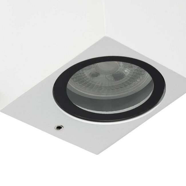 kelvo® BURANO KLV-101-0023 Φωτιστικό Τοίχου / Απλίκα για 2 Λάμπες MR16 με Ντουί GU10 AC 220-240V Αδιάβροχο IP65 - Λευκό Ματ - Μ8 x Π8 x Υ15cm - 9