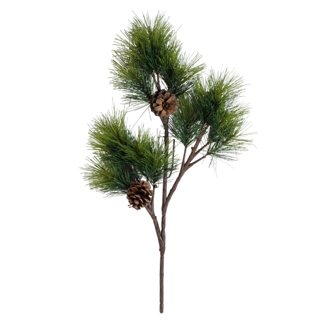Artificial Garden PINUS MASSONIANA BRANCH 20217 Τεχνητό Διακοσμητικό Κλαδί Πεύκου με Κουκουνάρια Π30 x Υ35cm
