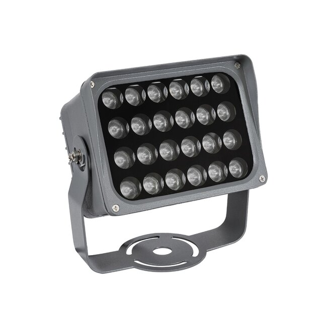 FLOODXENA 90132 Προβολέας Σποτ Wall Washer LED 24W 2040lm 10° AC 220-240V Αδιάβροχο IP65 Φούξια - Bridgelux SMD Chip - Γκρι Ανθρακί - Μ18 x Π13.5 x Υ18cm - 3 Χρόνια Εγγύηση - 2