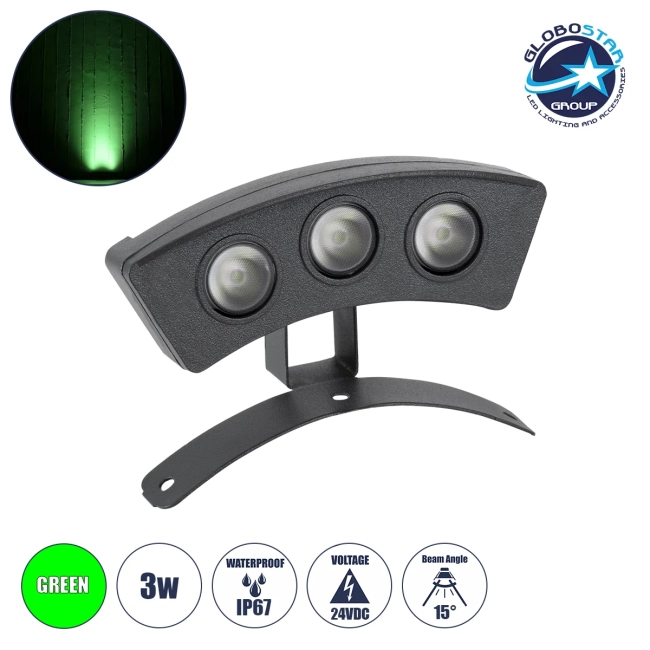 TREEPLANTE 90517 Κυρτή Μπάρα Φωτισμού Wall Washer για Φυτά - Δέντρα LED 3W 255lm 15° DC 24V Αδιάβροχο IP67 Πράσινο Dimmable - Bridgelux SMD Chip - Γκρι Ανθρακί - Μ11 x Π3 x Υ8.2cm - 3 Χρόνια Εγγύηση TREEPLANTE 90517 Κυρτή Μπάρα Φωτισμού Wall Washer για Φυτά - Δέντρα LED 3W 255lm 15° DC 24V Αδιάβροχο IP67 Πράσινο Dimmable - Bridgelux SMD Chip - Γκρι Ανθρακί - Μ11 x Π3 x Υ8.2cm - 3 Χρόνια Εγγύηση