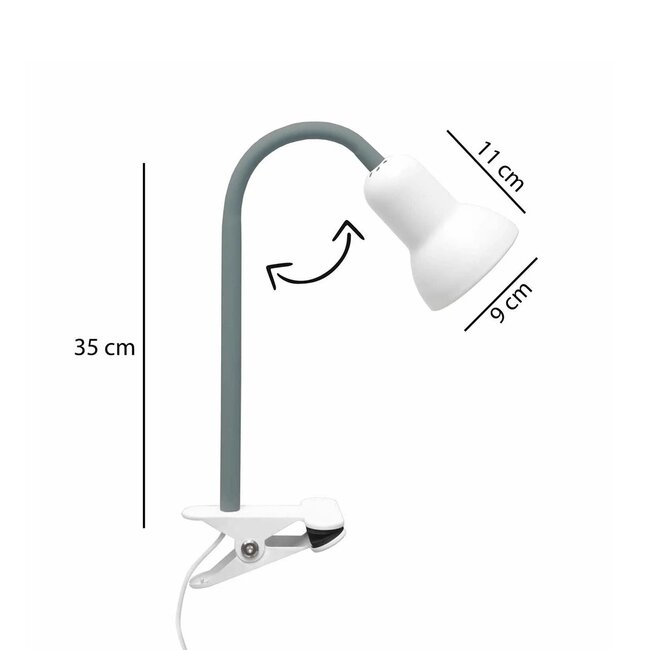 TAVOLO 204-0152 Παιδικό Eπιτραπέζιο Φωτιστικό Μονόφωτο 1 x E27 IP20 Πράσινο & Λευκό Πλαστικό - Μ11 x Π9 x Υ35cm