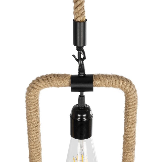 MALVERN 999-0234 Vintage Κρεμαστό Φωτιστικό Οροφής με Ντουί 1 x E27 AC 220-240V IP20 - Μαύρο & Μπεζ - Μ18.5 x Π4 x Υ41.5cm - 7