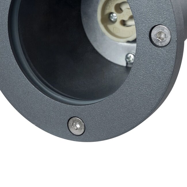 kelvo® GARDELINI KLV-101-0002-V2 Φωτιστικό Σποτ Τοίχου με Βάση για Λάμπα MR16 με Ντουί GU10 AC 220-240V Αδιάβροχο IP65 - Γκρι Ανθρακί Ματ - Μ10 x Π10 x Υ30cm - 7
