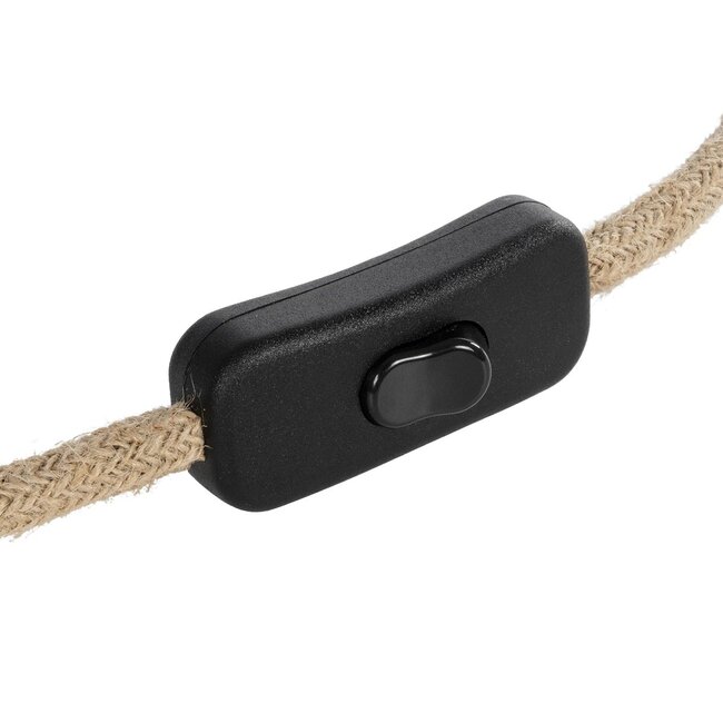 WHIP 77660 Μοντέρνο DIY Φωτιστικό με Υφασμάτινο Καλώδιο, Ντουί 1 x E27, Διακόπτη On/Off & Πρίζα AC 220-240V IP20 - Μπεζ & Μαύρο - Μ140 x Π5.8 x Υ5.8cm