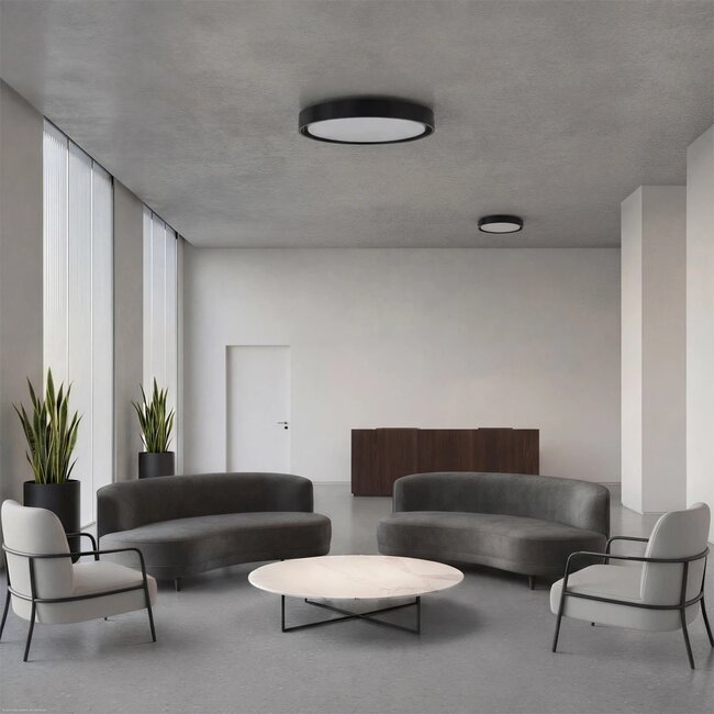 kelvo® BARCHETTA KLV-101-0265-V2 Φωτιστικό Οροφής LED 72W 7200lm 120° AC 220-240V IP20 Ρυθμιζόμενο Λευκό CCT με Χειριστήριο από 2700K έως 6000K Dimmable - Lumileds SMD Chip - Μαύρο Ματ - Μ48 x Π48 x Υ8.2cm - 3 Χρόνια Εγγύηση - 2