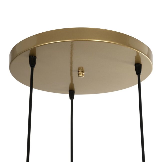 FLIXIO 201-0126 Vintage Κρεμαστό Φωτιστικό Οροφής με Ντουί 3 x E27 AC 220-240V IP20 - Χρυσό - Μ40 x Π40 x Υ70cm - 9