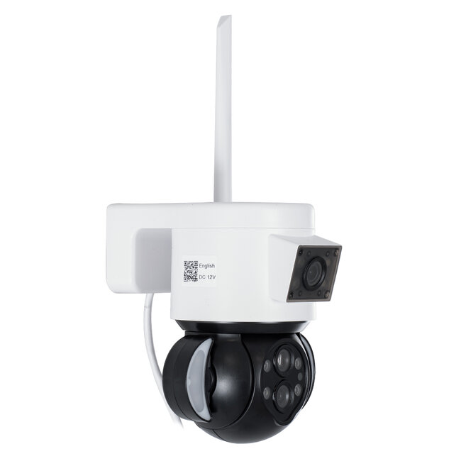 86076 Επιτοίχια Κάμερα Πρίζας WiFi HD 1080P 350° Διπλή Κατέυθυνση Ομιλίας & Ανιχνευτή Κίνησης - Απομακρυσμένος Έλεγχος - Αδιάβροχη IP65 - Λευκό Μαύρο - Μ15 x Π14.5 x Y15cm - 3