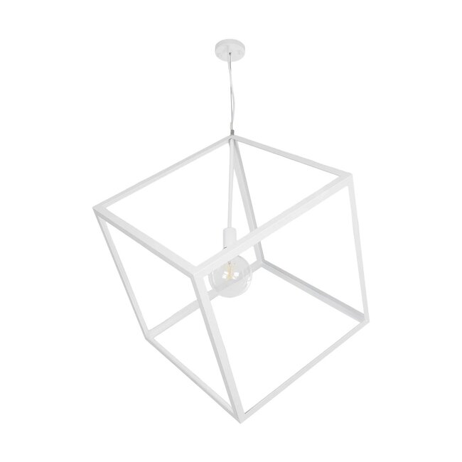 CUBE 999-0217 Μοντέρνο Κρεμαστό Φωτιστικό Οροφής με Ντουί 1 x E27 AC 220-240V IP20 - Λευκό - Μ70 x Π70 x Y87cm - 3