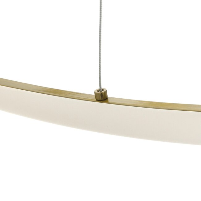DEXTER 60920 Μοντέρνο Κρεμαστό Φωτιστικό Οροφής LED 120W 13440lm 300° AC 220-240V IP20 Ρυθμιζόμενο Λευκό CCT με Χειριστήριο από 2700K έως 6000K Dimmable - Lumileds SMD Chip - Χρυσό Βούρτσας - Μ103 x Π103 x Υ30cm - 3 Χρόνια Εγγύηση - 7