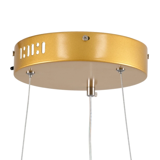 DIAMOND 61127 Μοντέρνο Κρεμαστό Φωτιστικό Οροφής LED 20W 2356lm 360° AC 220-240V IP20 Ρυθμιζόμενο Λευκό CCT με Χειριστήριο από 2700K έως 6000K Dimmable - Lumileds SMD Chip - Χρυσό Βούρτσας - Μ25 x Π25 x Υ3cm - 3 Χρόνια Εγγύηση - 6