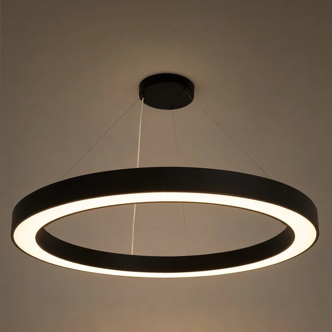 kelvo® RA KLV-101-0369 Κρεμαστό Φωτιστικό Οροφής LED 100W 10000lm 120° AC 220-240V IP20 Ρυθμιζόμενο Λευκό CCT με Χειριστήριο από 2700K έως 6000K Dimmable - Lumileds SMD Chip - Μαύρο Ματ - Μ120 x Π120 x Υ8cm - 3 Χρόνια Εγγύηση - 2