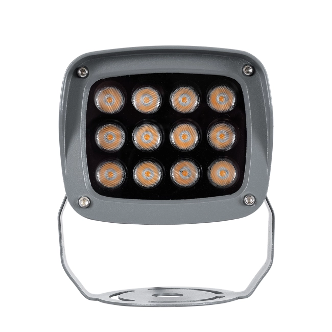 FLOODXENA 90120 Προβολέας Σποτ Wall Washer LED 12W 1260lm 10° AC 220-240V Αδιάβροχο IP65 Ultra Θερμό Λευκό 2200K - Bridgelux SMD Chip - Γκρι Ανθρακί - Μ13.5 x Π11 x Υ15cm - 3 Χρόνια Εγγύηση