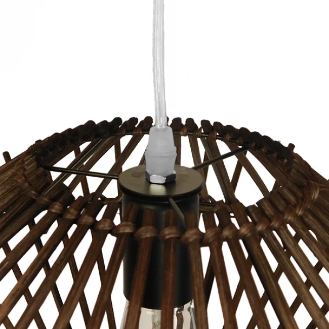 SASSO 01602 Boho Κρεμαστό Φωτιστικό Οροφής με Ντουί 1 x E27 AC 220-240V IP20 - Καφέ - Μ50 x Π50 x Y23cm - 6
