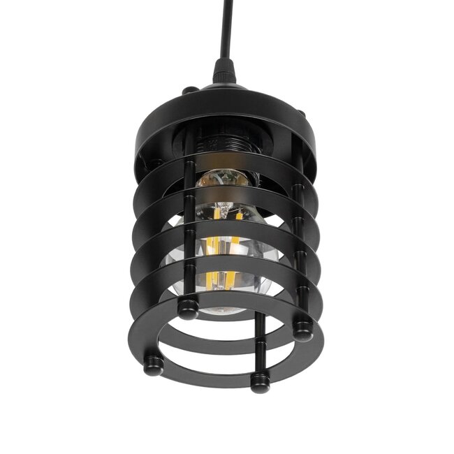 DARSEY 999-0227 Vintage Κρεμαστό Φωτιστικό Οροφής με Ντουί 1 x E27 AC 220-240V IP20 - Μαύρο - Μ10 x Π10 x Υ19cm - 5