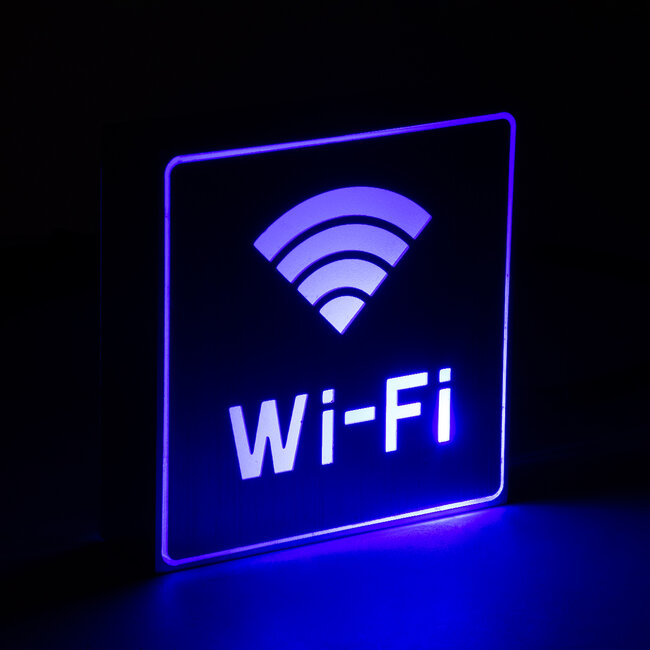 SENSATI 75657 Φωτιστικό Τοίχου Ένδειξης Wi-Fi LED 1W AC 220-240V IP20 - Σώμα Αλουμινίου - Μ11 x Π11 x Υ3cm - Μπλε - 5