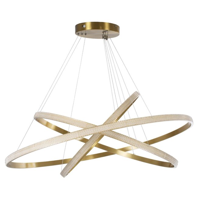 kelvo® DIAMOND KLV-101-0242 Κρεμαστό Φωτιστικό Οροφής LED 150W 15000lm 180° AC 220-240V IP20 Ρυθμιζόμενο Λευκό CCT με Χειριστήριο από 2700K έως 6000K Dimmable - Lumileds SMD Chip - Χρυσό Πλατίνα - Μ100 x Π100 x Υ100cm - 3 Χρόνια Εγγύηση - 6