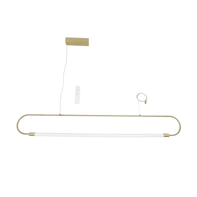 kelvo® GLOW KLV-101-0177 Κρεμαστό Φωτιστικό Οροφής LED 15W 1500lm 360° AC 220-240V IP20 Ρυθμιζόμενο Λευκό CCT με Χειριστήριο από 2700K έως 6000K Dimmable - Lumileds SMD Chip - Χρυσό Πλατίνα - Μ120 x Π3 x Υ17cm - 3 Χρόνια Εγγύηση - 11