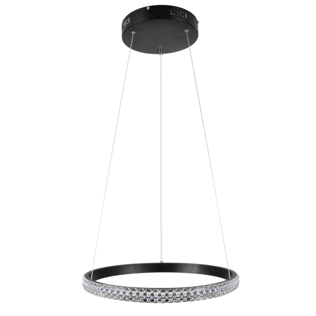  DIAMOND 61128 Μοντέρνο Κρεμαστό Φωτιστικό Οροφής LED 30W 3513lm 360° AC 220-240V IP20 Ρυθμιζόμενο Λευκό CCT με Χειριστήριο από 2700K έως 6000K Dimmable - Lumileds SMD Chip - Μαύρο Ματ - Μ40 x Π40 x Υ3cm - 3 Χρόνια Εγγύηση - 4