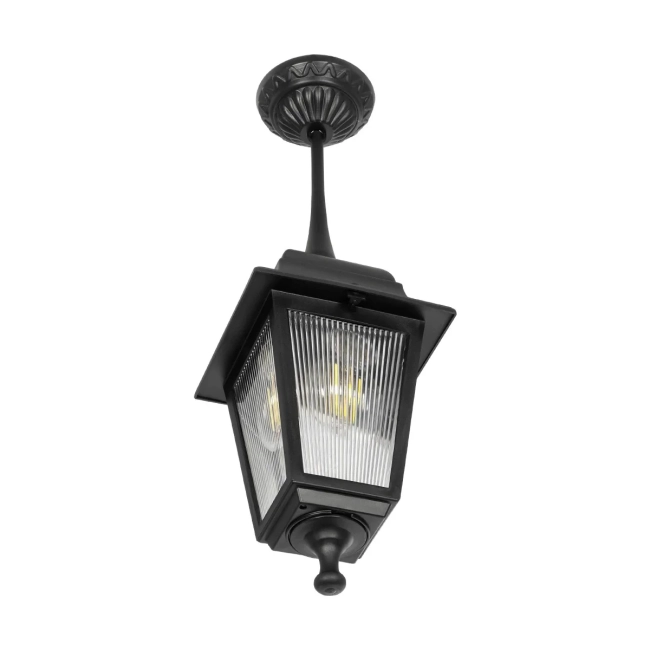  SOLME 203-0209 Vintage Φωτιστικό Οροφής με Ντουί 1 x E27 AC 220-240V IP44 - Μαύρο - Μ15 x Π15 x Υ27cm - 5