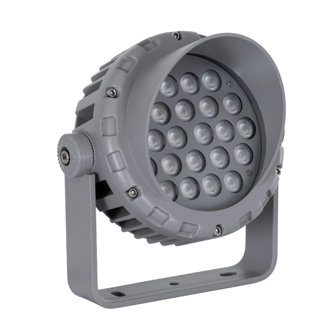  FLOODMENA 90336 Προβολέας Σποτ Wall Washer με Αντιθαμβωτική Γρίλια LED 24W 2040lm 30° AC 220-240V Αδιάβροχο IP67 Ultra Θερμό Λευκό 2200K - Bridgelux SMD Chip - Γκρι Ανθρακί - Μ19.5 x Π16 x Υ21cm - 3 Χρόνια Εγγύηση