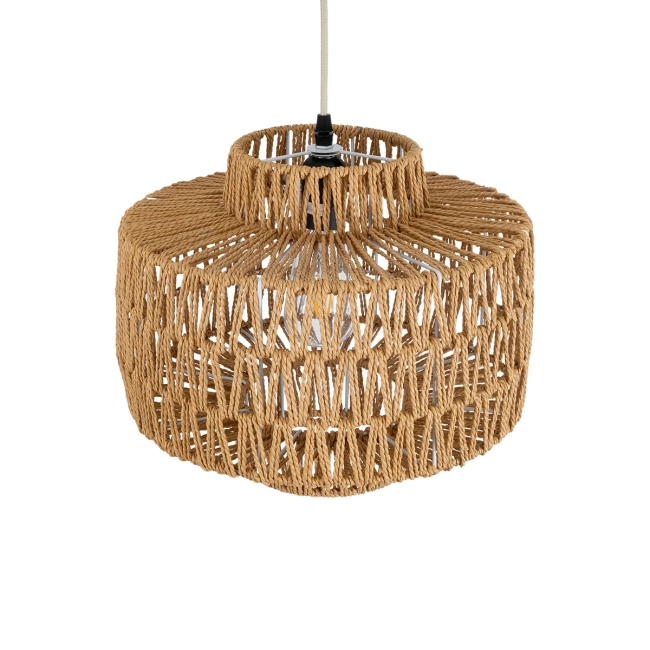  JENSON 00909 Boho Κρεμαστό Φωτιστικό Οροφής με Ντουί 1 x E27 AC 220-240V IP20 - Μπεζ - Μ33 x Π33 x Υ28cm - 6