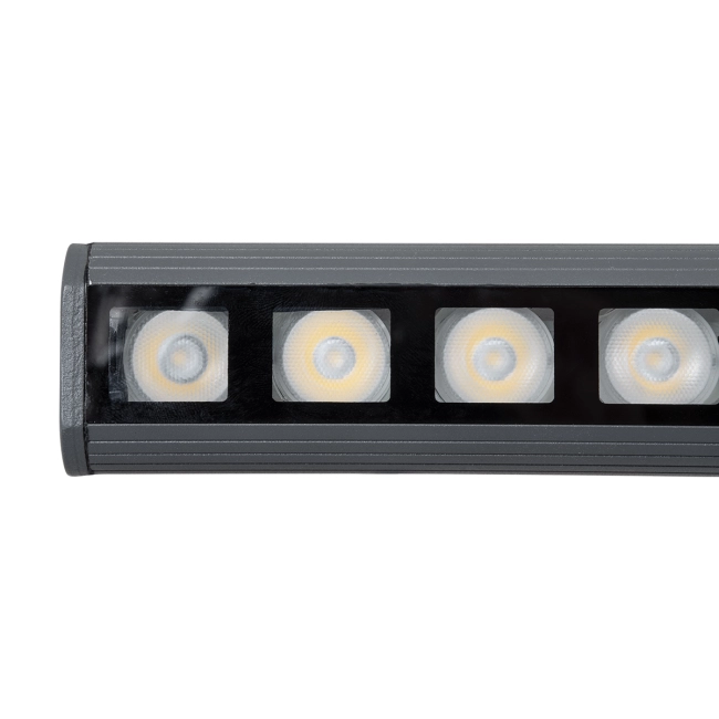WASHERPANDA 90584 Μπάρα Φωτισμού Wall Washer LED 36W 4140lm 15° DC 24V Αδιάβροχο IP67 Φυσικό Λευκό 4500K Dimmable - Bridgelux SMD Chip - Γκρι Ανθρακί - Μ100 x Π4 x Υ3.5cm - 3 Χρόνια Εγγύηση - 8