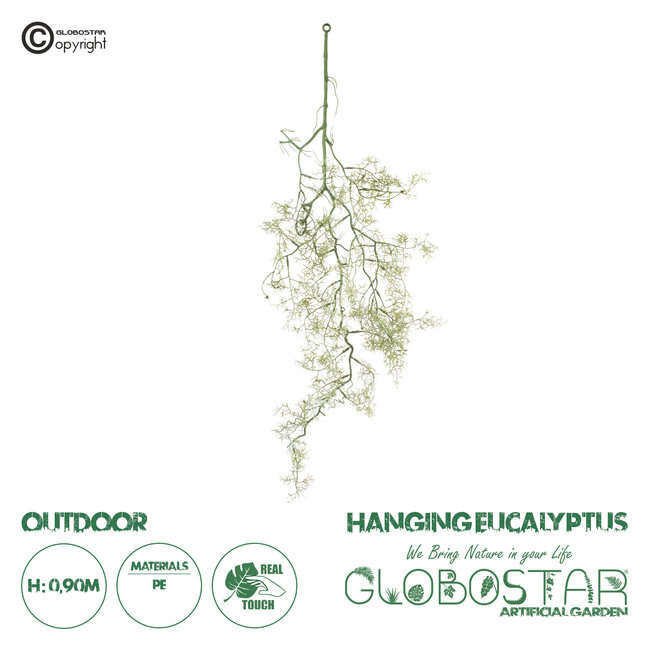 Artificial Garden EUCALYPTUS HANGING BRANCH 20412 Τεχνητό Διακοσμητικό Κρεμαστό Φυτό Ευκάλυπτος Υ90cm