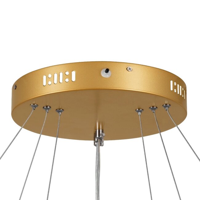 kelvo® NEMESIS KLV-101-0222-V2 Κρεμαστό Φωτιστικό Οροφής LED 120W 12000lm 180° AC 220-240V IP20 Ρυθμιζόμενο Λευκό CCT με Χειριστήριο από 2700K έως 6000K Dimmable - Lumileds SMD Chip - Χρυσό Πλατίνα - Μ80 x Π80 x Υ80cm - 3 Χρόνια Εγγύηση - 10
