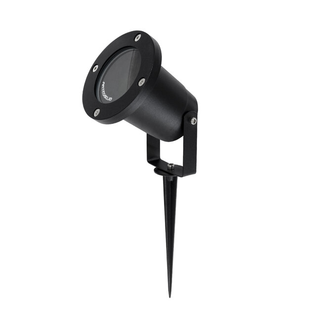 GARDELINI 61481 Καρφωτό Κινούμενο Φωτιστικό Σποτ Κήπου με Ντουί 1 x GU10 VDE Certified AC 220-240V Αδιάβροχο IP65 - Σώμα Αλουμινίου & Υψηλής Αντοχής Tempered Glass & Μ40cm VDE Καλώδιο Σύνδεσης - Φ10 x Υ30cm - Μαύρο - 5 Χρόνια Εγγύηση